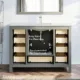 Eviva London 42" x 18" Gray Transitional Bathroom Vanity with White Carrara Top-TVN414-42X18GR - Image 5