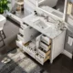 Eviva London 42" x 18" White Transitional Bathroom Vanity with White Carrara Top-TVN414-42X18WH - Image 4