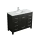 Eviva London 48" x 18" Espresso Transitional Bathroom Vanity with White Carrara Top-TVN414-48X18ES