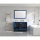 Eviva London 48" x 18" Blue Transitional Double Sink Bathroom Vanity with White Carrara Top & Gold Handles-TVN414-48X18BLU-DS-GH - Image 2