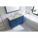 Eviva London 48" x 18" Blue Transitional Double Sink Bathroom Vanity with White Carrara Top & Gold Handles-TVN414-48X18BLU-DS-GH - Image 5