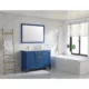 Eviva London 48" x 18" Blue Transitional Double Sink Bathroom Vanity with White Carrara Top & Gold Handles-TVN414-48X18BLU-DS-GH - Image 6