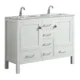 Eviva London 48" x 18" White Transitional Double Sink Bathroom Vanity with White Carrara Top-TVN414-48X18WH-DS - Image 2