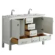 Eviva London 48" x 18" White Transitional Double Sink Bathroom Vanity with White Carrara Top-TVN414-48X18WH-DS - Image 4