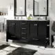 Eviva London 60" x 18" Espresso Transitional Double Sink Bathroom Vanity with White Carrara Top-TVN414-60X18ES - Image 2
