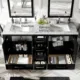 Eviva London 60" x 18" Espresso Transitional Double Sink Bathroom Vanity with White Carrara Top-TVN414-60X18ES - Image 3