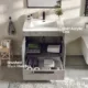 Eviva Lugano 24" Cement Gray Modern Bathroom Vanity with White Integrated Top-EVVN600-8-24CGR - Image 4