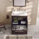 Eviva Lugano 24" Gray Oak Modern Bathroom Vanity with White Integrated Top-EVVN600-8-24GOK - Image 3