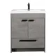 Eviva Lugano 30" Cement Gray Modern Bathroom Vanity with White Integrated Top-EVVN750-8-30CGR