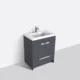 Eviva Lugano 30" Gray Modern Bathroom Vanity with White Integrated Top-EVVN750-8-30GR - Image 3