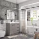 Eviva Lugano 36" Cement Gray Modern Bathroom Vanity with White Integrated Top-EVVN900-8-36CGR - Image 2