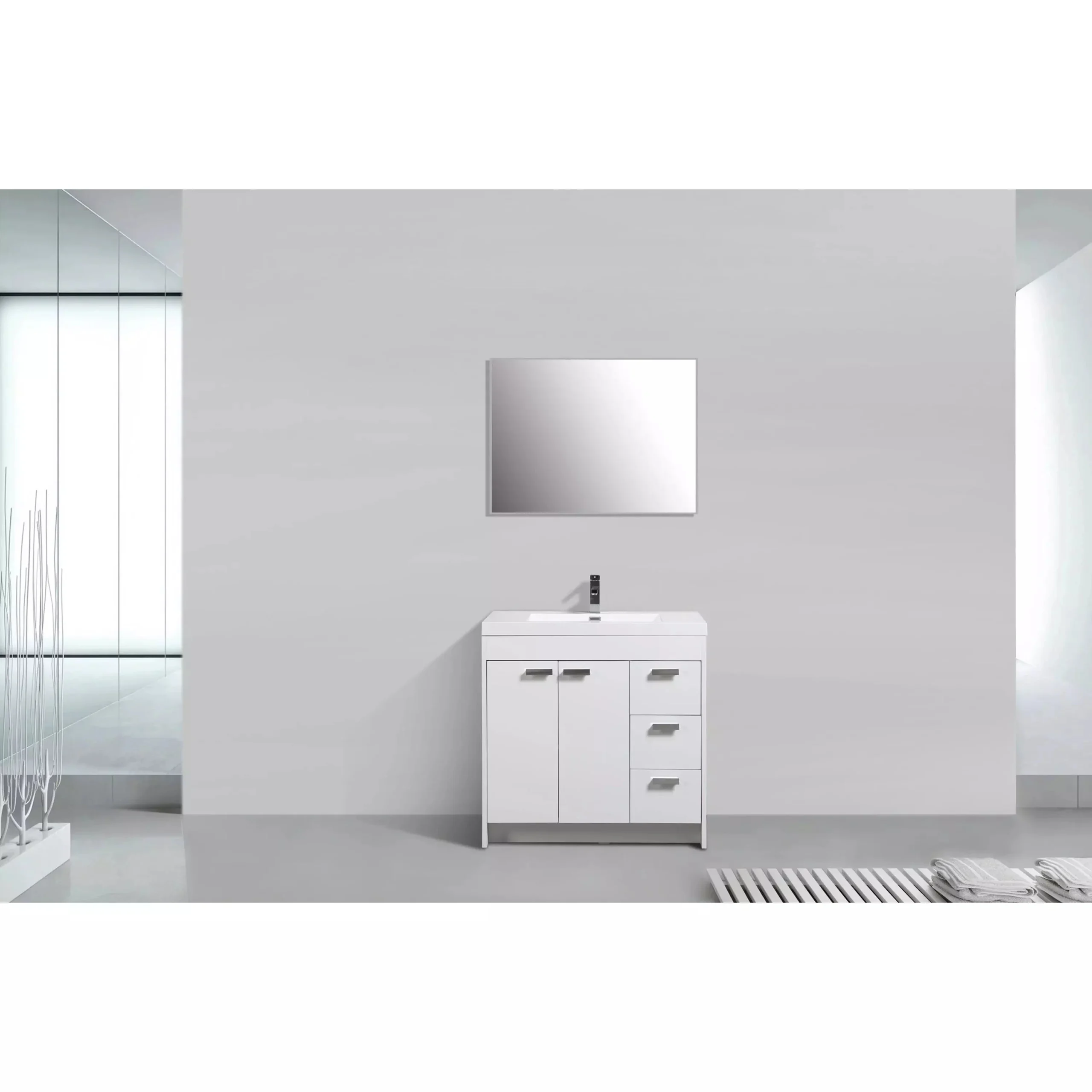 images Eviva Lugano 36" White Modern Bathroom Vanity with White Integrated Top-EVVN900-8-36WH - Image 1
