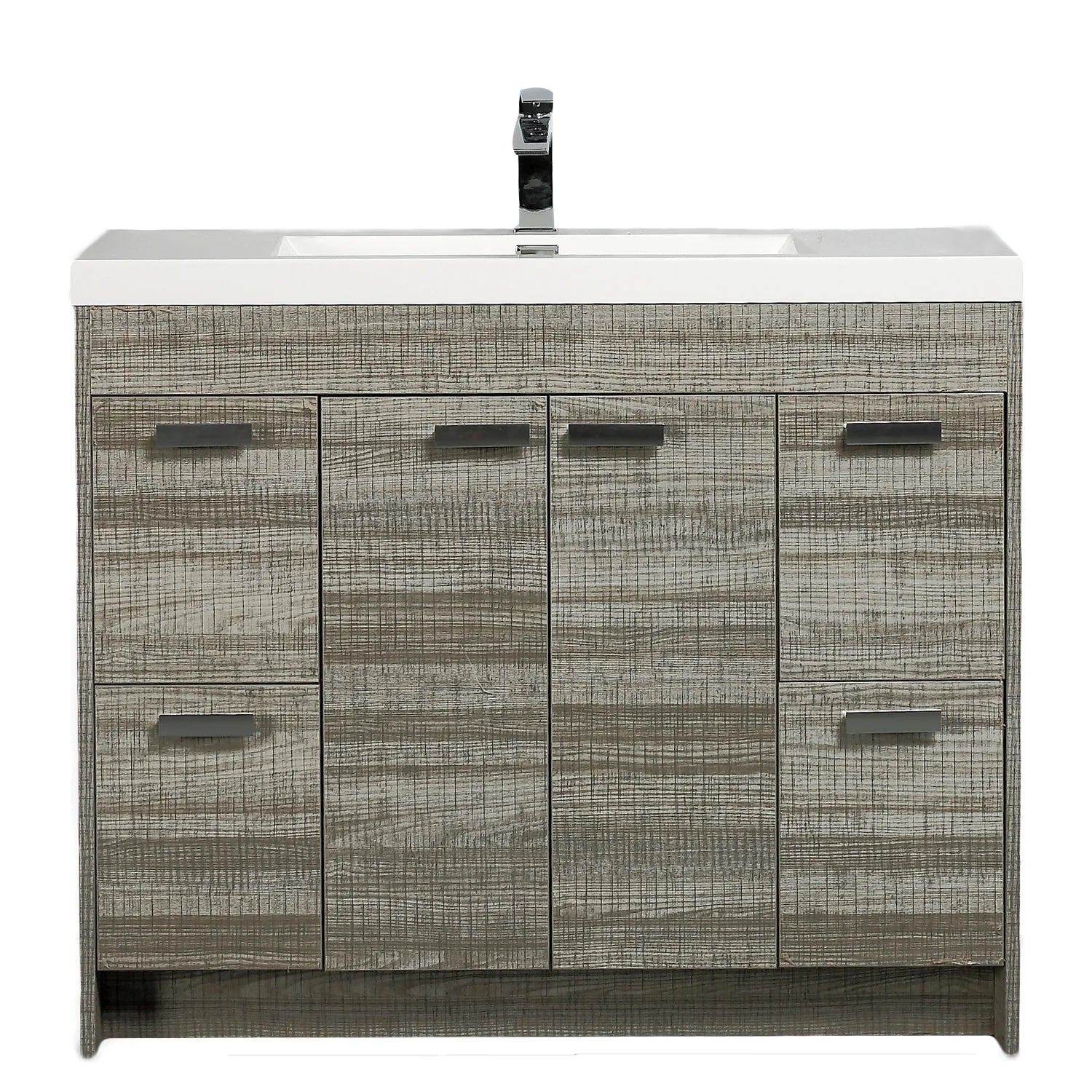 images Eviva Lugano 48" Ash Modern Bathroom Vanity with White Integrated Top-EVVN1200-8-48ASH - Image 1
