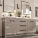 Eviva Lugano 60" Cement Gray Modern Double Sink Bathroom Vanity with White Integrated Top-EVVN1500-8-60CGR - Image 2