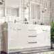 Eviva Lugano 60" White Modern Double Sink Bathroom Vanity with White Integrated Top-EVVN1500-8-60WH - Image 3