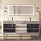 Eviva Lugano 72" Cement Gray Modern Double Sink Bathroom Vanity with White Integrated Top-EVVN1700-8-72CGR - Image 5