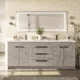 Eviva Lugano 84" Cement Gray Modern Double Sink Bathroom Vanity with White Integrated Top-EVVN1900-8-84CGR