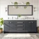 Eviva Lugano 84" Gray Modern Double Sink Bathroom Vanity with White Integrated Top-EVVN1900-8-84GR
