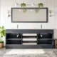 Eviva Lugano 84" Gray Modern Double Sink Bathroom Vanity with White Integrated Top-EVVN1900-8-84GR - Image 7