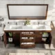 Eviva Lugano 84" Rosewood Modern Double Sink Bathroom Vanity with White Integrated Top-EVVN1900-8-84RSWD - Image 4