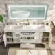 Eviva Lugano 84" White Modern Double Sink Bathroom Vanity with White Integrated Top-EVVN1900-8-84WH - Image 3
