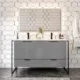 Eviva Moma 48" Grey Double Sink Bathroom Vanity with Black Metallic Legs-EVVN120-48GR-DS