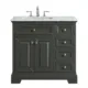 Eviva Monroe 36" Gray Transitional Bathroom Vanity with White Carrara Top-EVVN123-36GR