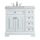Eviva Monroe 36" White Transitional Bathroom Vanity with White Carrara Top-EVVN123-36WH