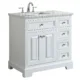Eviva Monroe 36" White Transitional Bathroom Vanity with White Carrara Top-EVVN123-36WH - Image 2