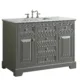 Eviva Monroe 48" Gray Transitional Bathroom Vanity with White Carrara Top -EVVN123-48GR - Image 2