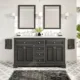 Eviva Monroe 60" Gray Transitional Double Sink Bathroom Vanity with White Carrara Top-EVVN123-60GR
