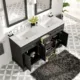 Eviva Monroe 60" Gray Transitional Double Sink Bathroom Vanity with White Carrara Top-EVVN123-60GR - Image 5