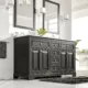 Eviva Monroe 60" Gray Transitional Double Sink Bathroom Vanity with White Carrara Top-EVVN123-60GR - Image 6