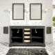 Eviva Monroe 60" Gray Transitional Double Sink Bathroom Vanity with White Carrara Top-EVVN123-60GR - Image 8