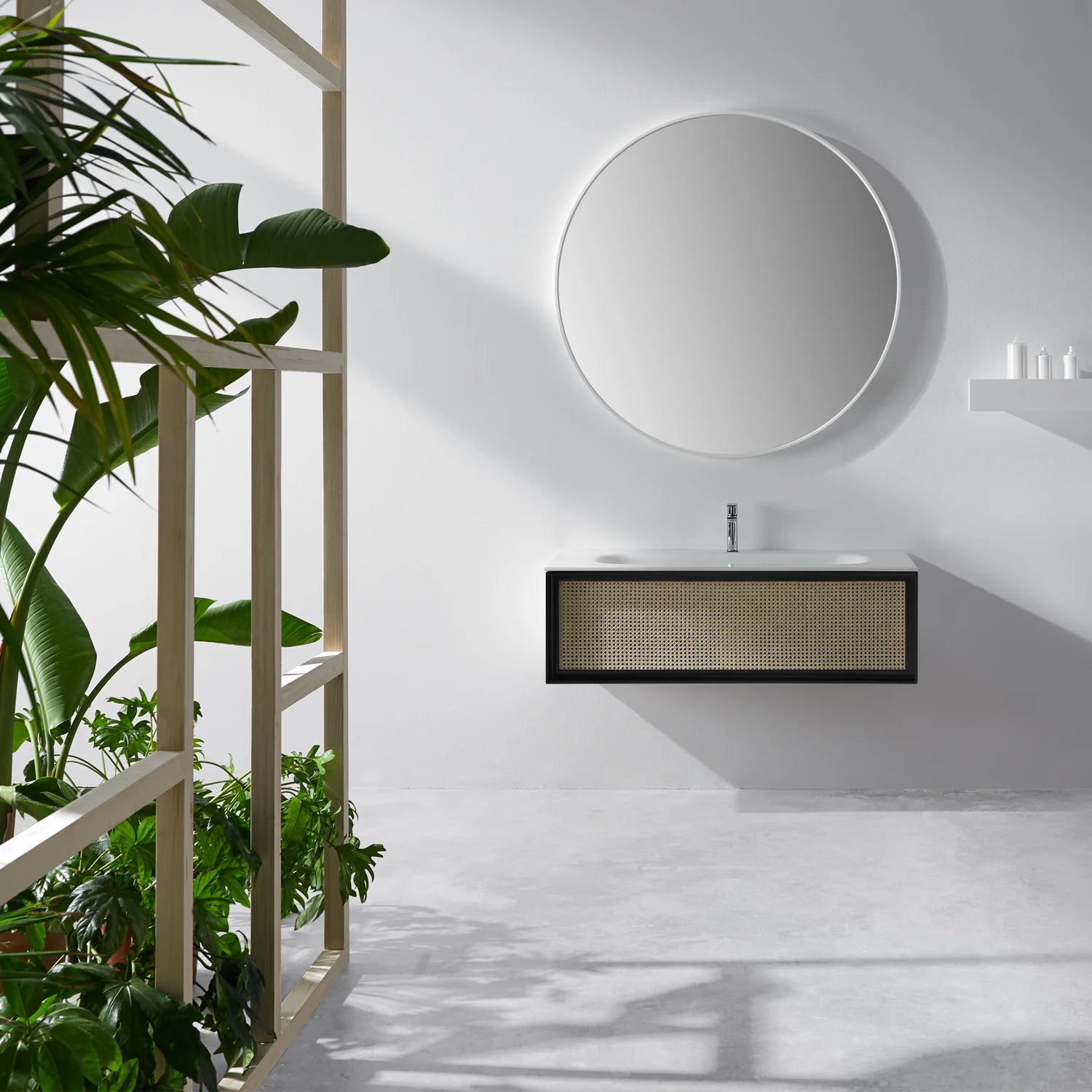 images Eviva Nets 32" Natural Oak and Black Wall Mount Modern Bathroom Vanity-EVVN116-32NOK/BL - Image 1