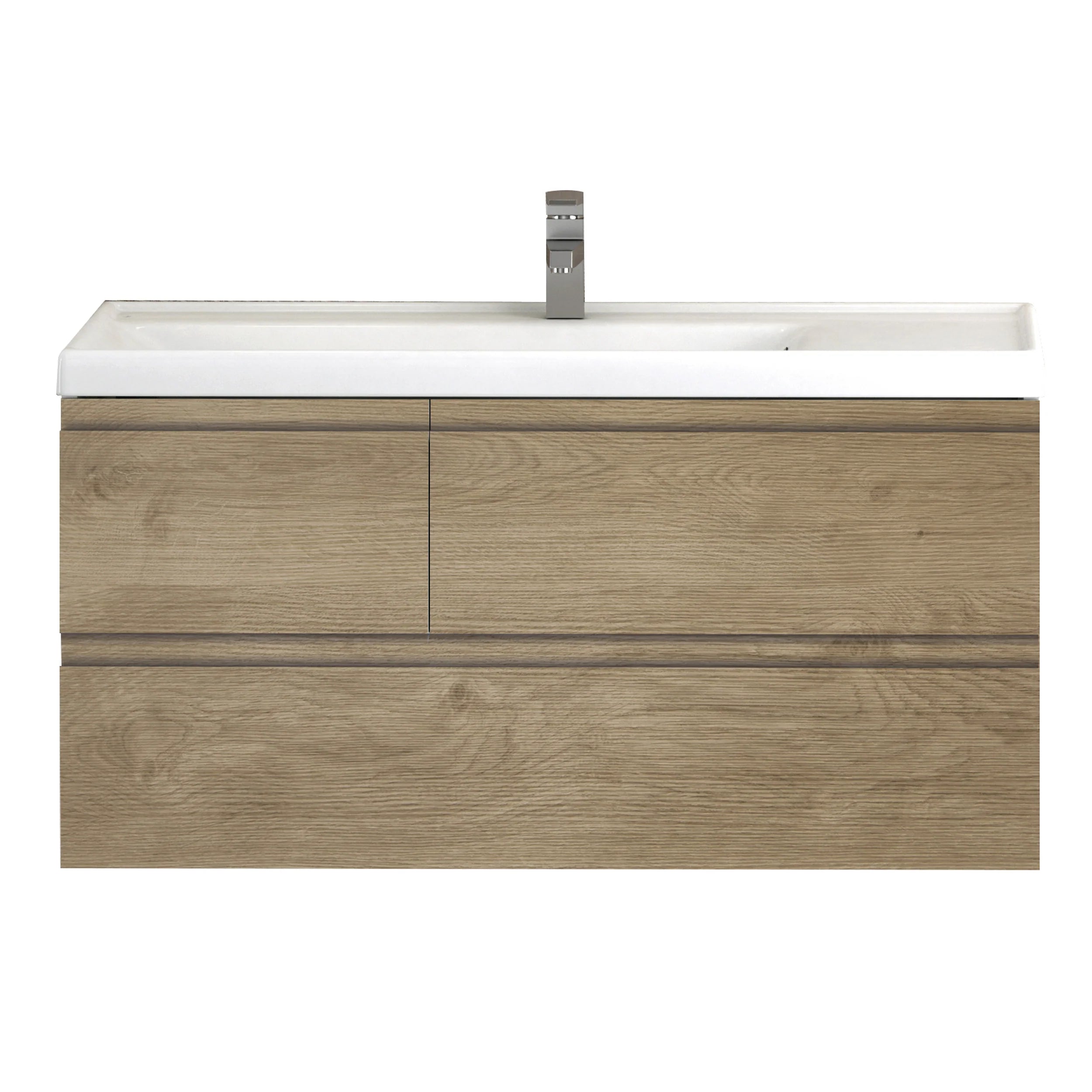 images Eviva Roxy 32” Natural Oak Vanity with Porcelain sink-EVVN542-32OAK - Image 1