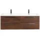 Eviva Surf 57" Rosewood Modern Bathroom Vanity Set with Integrated White Acrylic Double Sink-EVVN144-57RSWD