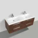 Eviva Surf 57" Rosewood Modern Bathroom Vanity Set with Integrated White Acrylic Double Sink-EVVN144-57RSWD - Image 3