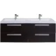 Eviva Surf 57" Wenge Modern Bathroom Vanity Set with Integrated White Acrylic Double Sink-EVVN144-57WG