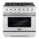 Cosmo Commercial-Style 36'' 4.5 cu. ft. Gas Range with 6 Italian Burners and Heavy Duty Cast Iron Grates in Stainless Steel COS-GRP366