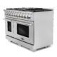 Cosmo Commercial-Style 48'' 5.5 cu. ft. Double Oven Gas Range with 8 Italian Burners and Heavy Duty Cast Iron Grates in Stainless Steel COS-GRP486G - Image 3