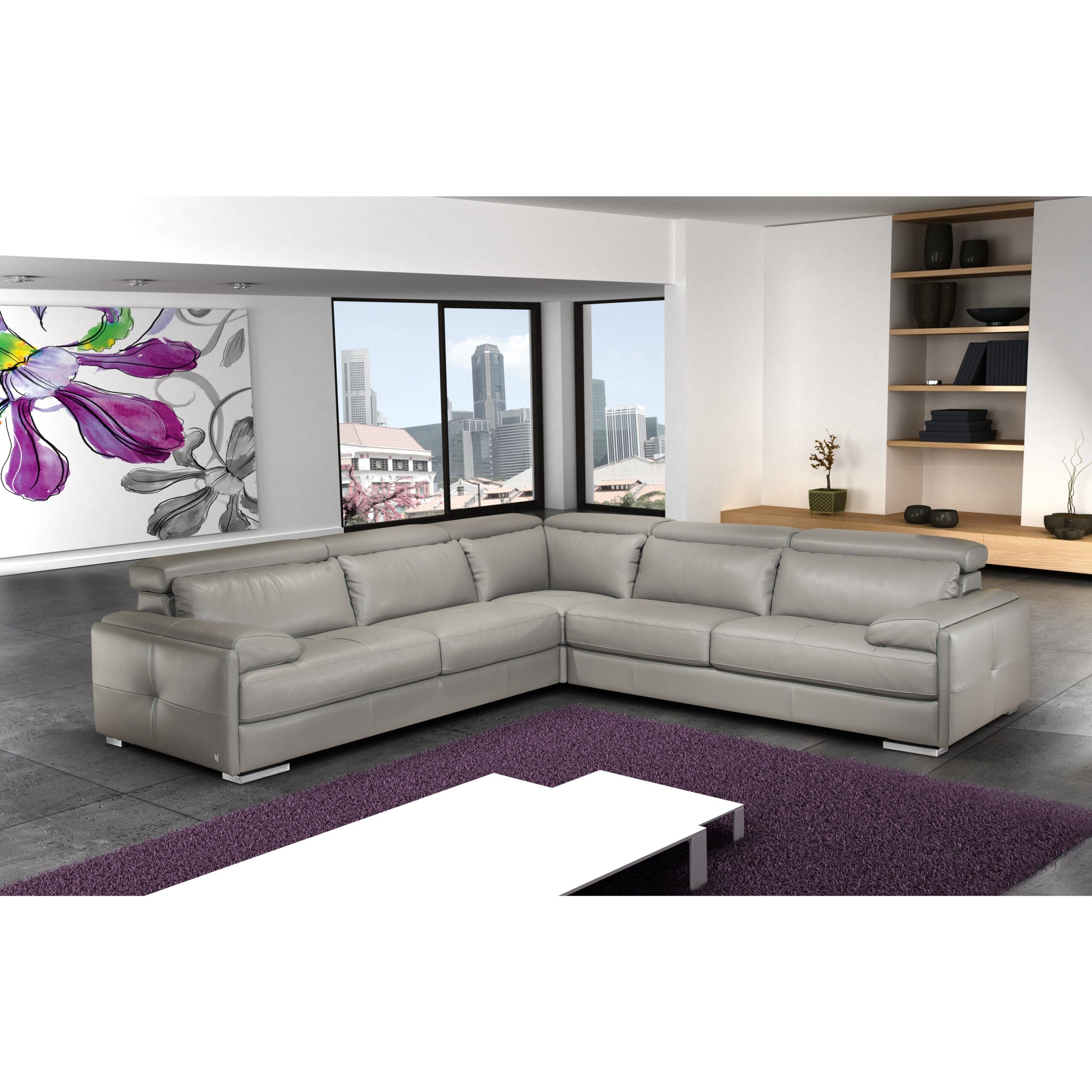 images J&M Furniture Gary Italian Leather Sectional 17859 - Image 1