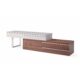 J&M Furniture CE Hudson TV Base in Walnut & Taupe 17475-WT - Image 3