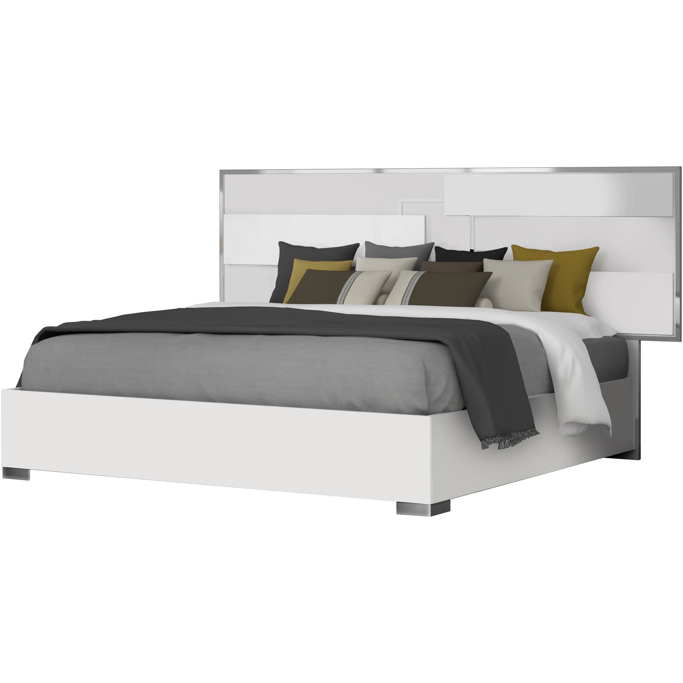 images J&M Furniture Infinity Premium King Bed in Bianco Lucido 17441-K - Image 1