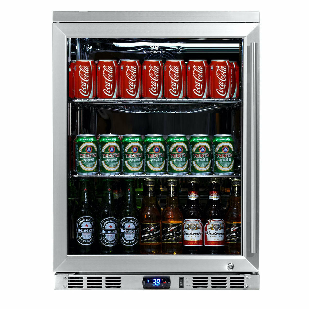 images Kings Bottle 24 Inch Under Counter Beer Cooler Drinks Stainless Steel KBU55M - Image 1