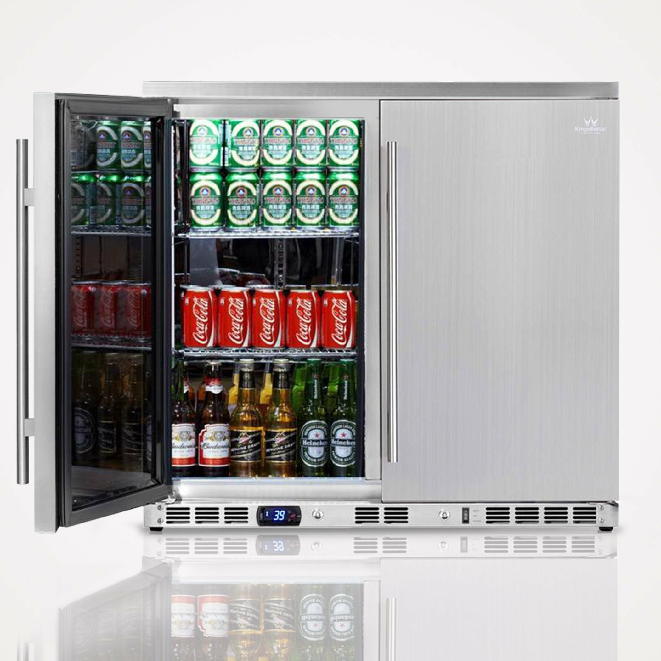 images Kings Bottle 36" Outdoor Beverage Refrigerator 2 Door For Home KBU56ASD - Image 1