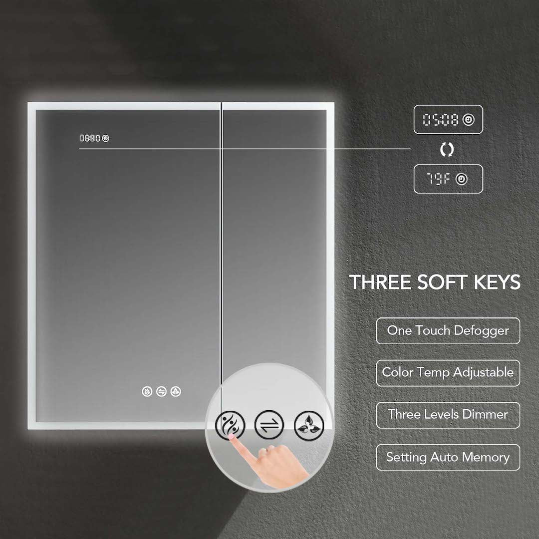images Blossom Sirius 30" LED Medicine Cabinet with Clock MCL3 3032 - Image 1
