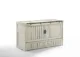 Night and Day Furniture Murphy Rustic Cube 3 Cabinet Bed, Queen, vintage White Finish