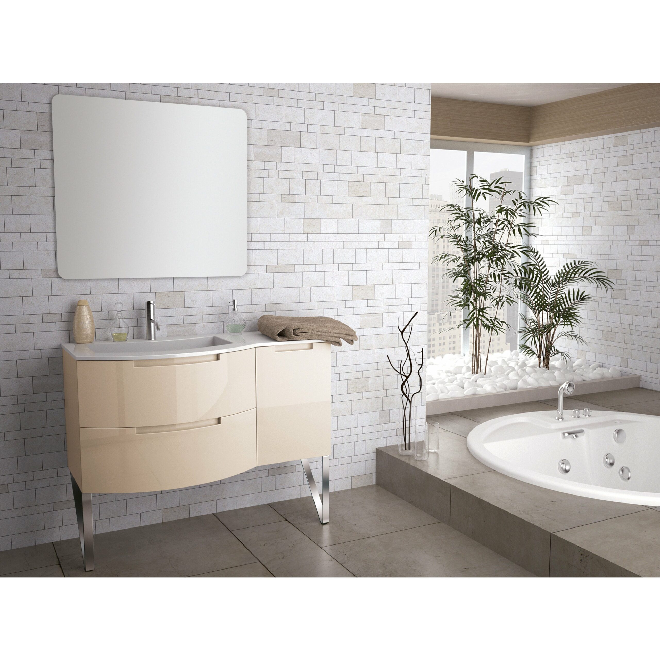 images LaToscana Oasi 43" Vanity With Right Side Cabinet OA43OPT2S - Image 1