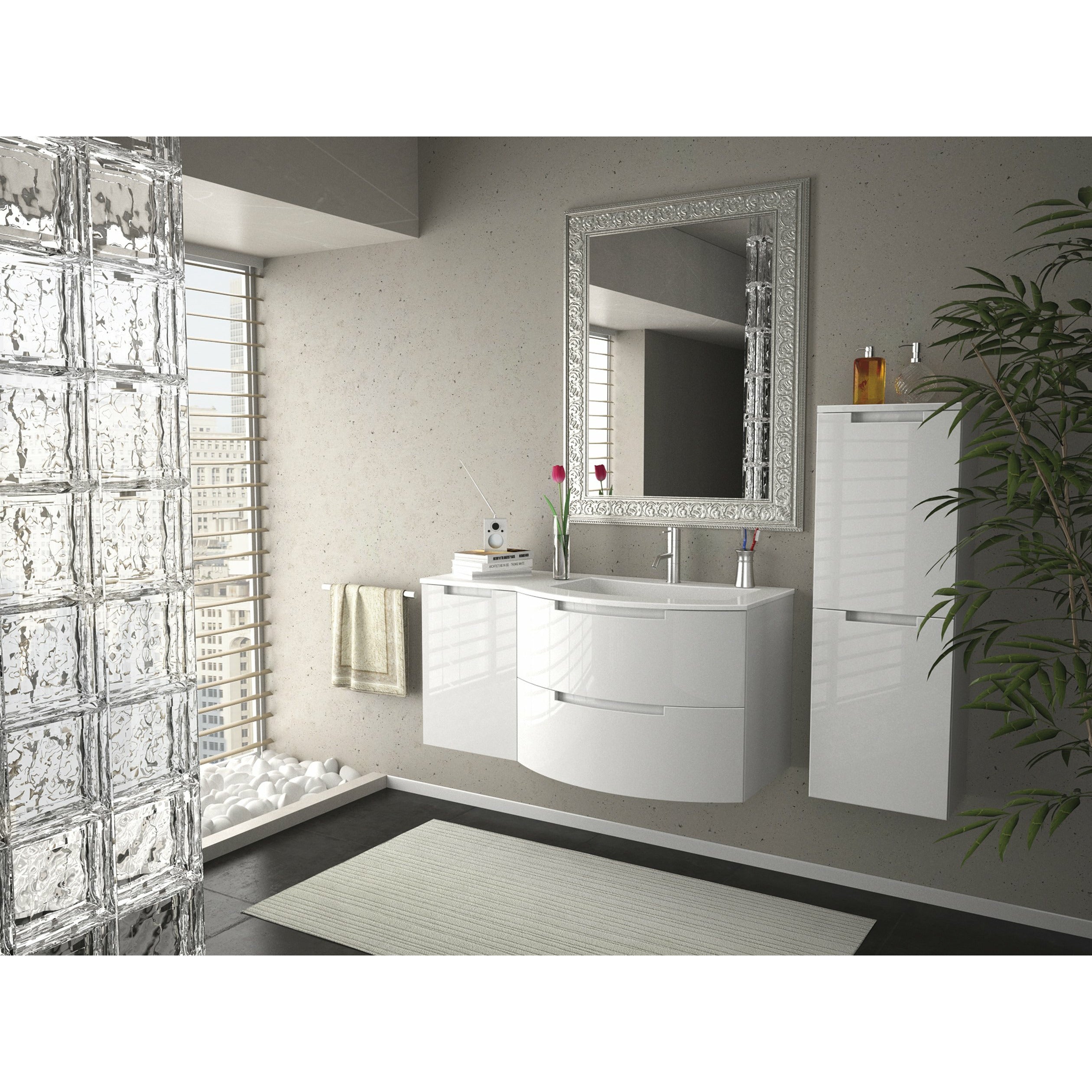 images LaToscana Oasi 53" Vanity With Left Side Cabinet OA53OPT3W - Image 1